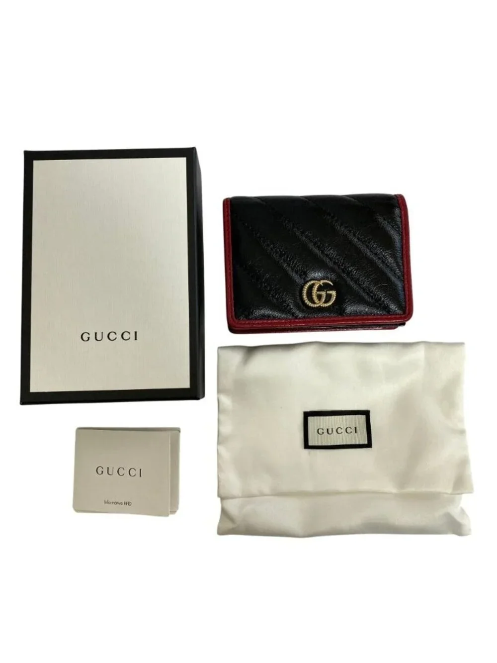 Gucci GG Marmont Quilted Compact Wallet Black - Picture 13 of 13